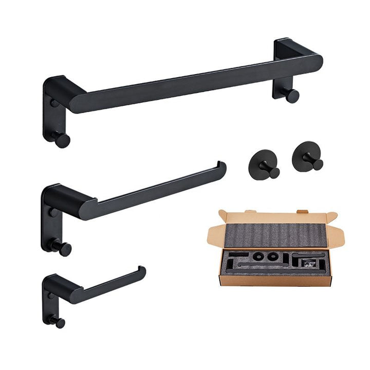 Lisslune | Metal Bathroom Set 5-piece Modern Style Black Bathroom Accessories Set