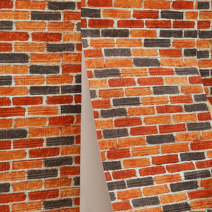 Lisslune | Industrial Wall Panel 3D Brick Wall Panels Waterproof Stickers Wall Tiles Set of 10