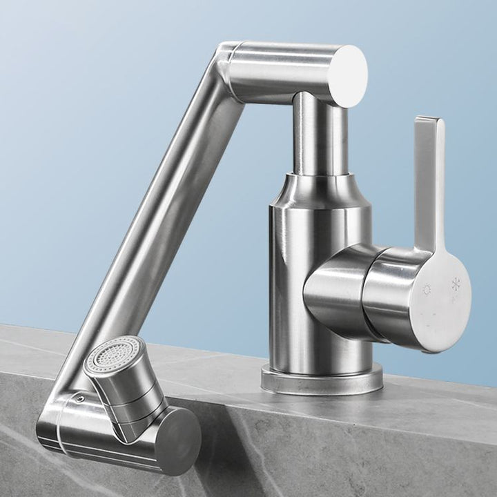 Lisslune | Swivel spout vessel sink faucet stainless steel lever handle sink faucet with water hose