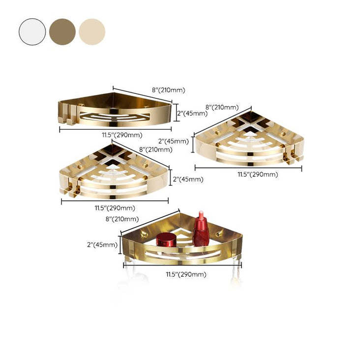Lisslune | Modern Gold/Silver 3-piece Bathroom Accessory Set, Bath Shelf