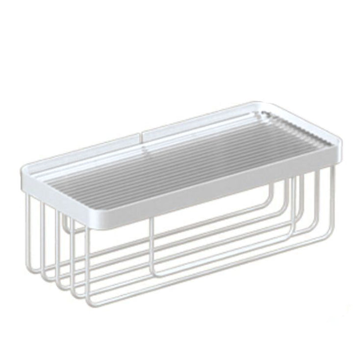 Lisslune | White Bathroom Accessory Set Metal & Acrylic Bathroom Set with Bath Shelf/Towel Hooks