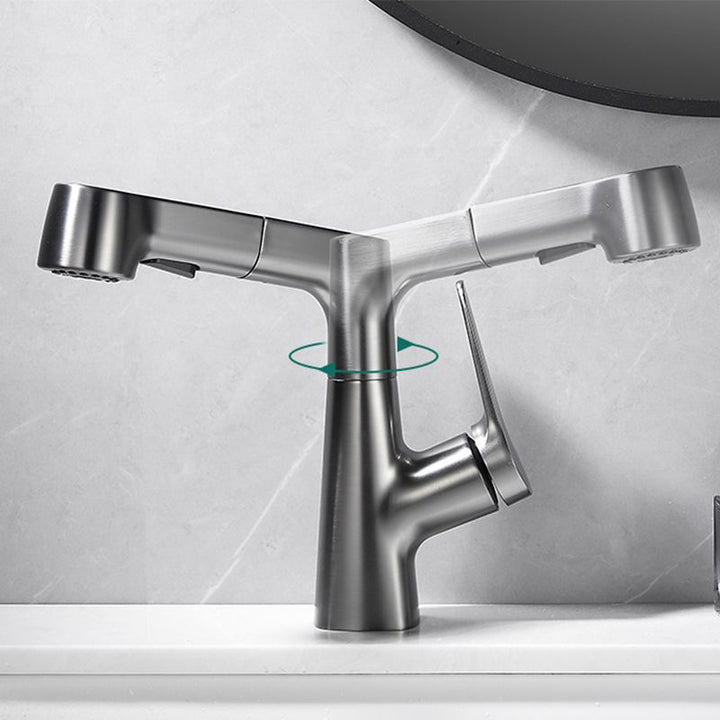 Lisslune | Extendable Vessel Water Tap Modern Sink Faucet with a Lever Handle