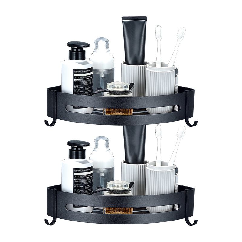 Lisslune | Modern Bathroom Hardware Set Bathroom Shelf Silver/Black Bathroom Accessories Set