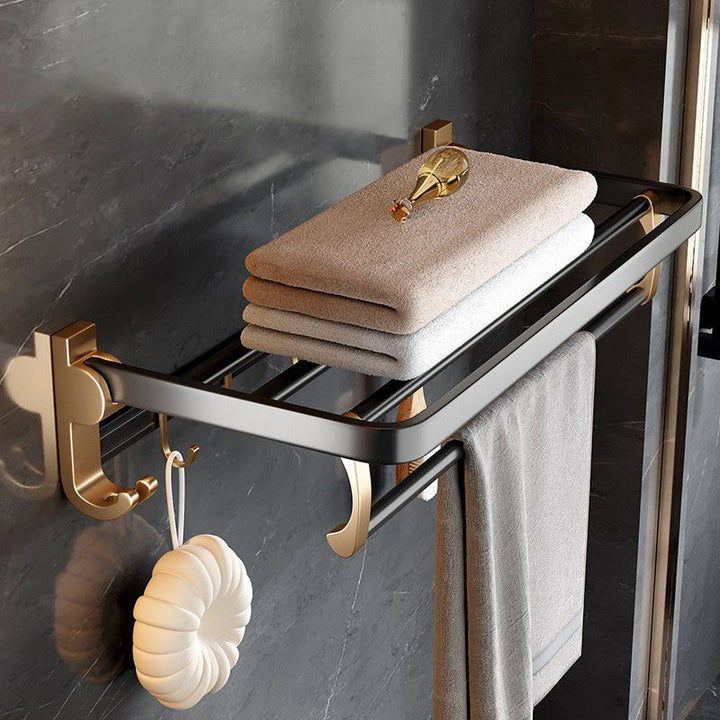 Lisslune | Traditional Black Aluminum Bathroom Fittings Set Bathroom Accessories Kit