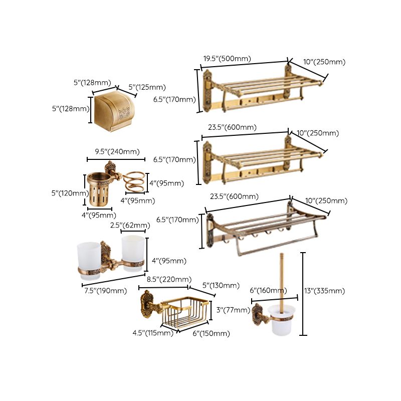 Lisslune | Traditional Bathroom Accessory Set Gold Bathroom Accessory Kit