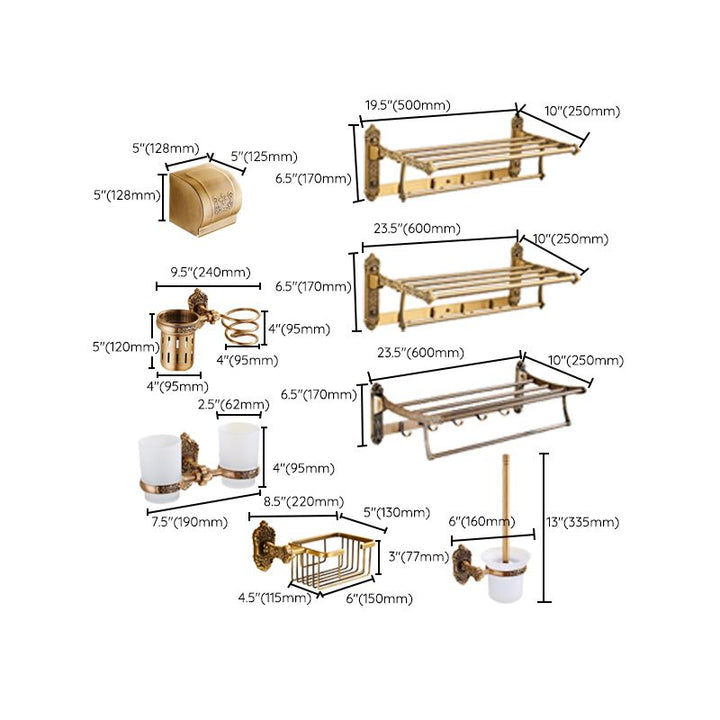 Lisslune | Traditional Bathroom Accessory Set Gold Bathroom Accessory Kit