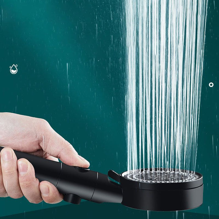 Lisslune | Metal Black Shower Head Self-Cleaning Standard Round Hand Shower