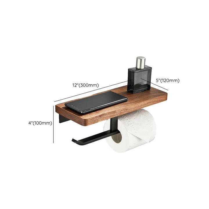 Lisslune | Wood and Aluminum Bath Accessory Set Black Bathroom Accessory Kit