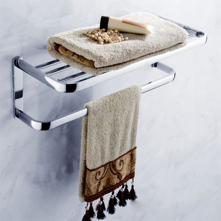 Lisslune | Modern Stainless Steel Bathroom Fixtures Set Towel Bar Bathroom Shelf Bathroom Accessory Set