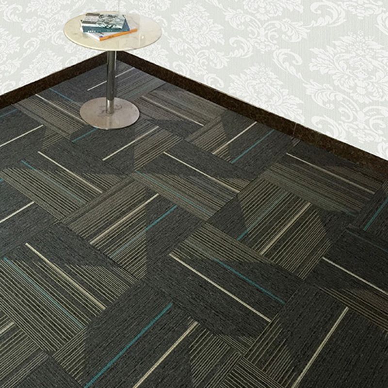 Lisslune | Dark Color Level Loop Carpet Tile Non-Slip Self-Adhesive Indoor Office Carpet Tiles