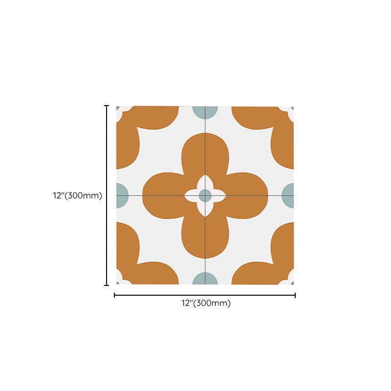 Lisslune | Square Inner Layer Vinyl Flooring Floral Pattern Peel and Stick Waterproof Vinyl Flooring