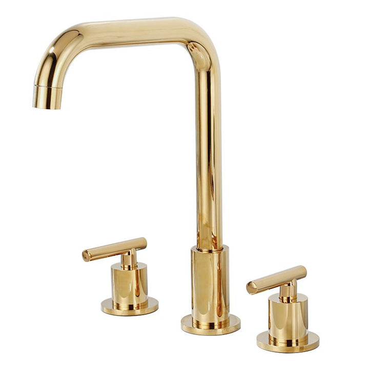 Lisslune | Modern 2-Handle Bathroom Sink Faucet 3-Hole Widespread Bathroom Faucet
