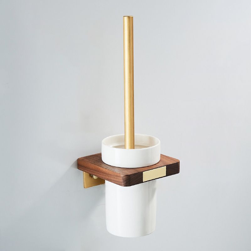 Lisslune | Wood and Aluminum Bath Hardware Set Golden Bathroom Accessories Set