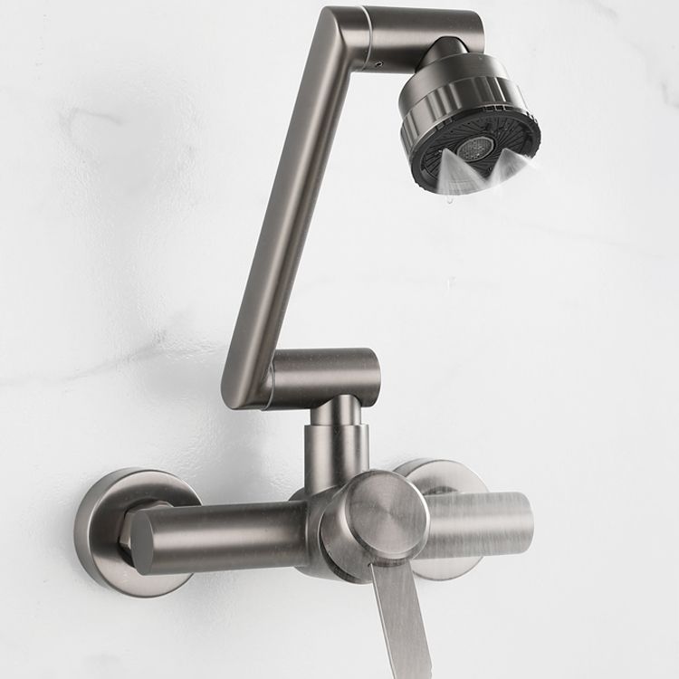 Lisslune | Modern Wall-Mounted Kitchen Faucet Single Lever Faucet in Chrome