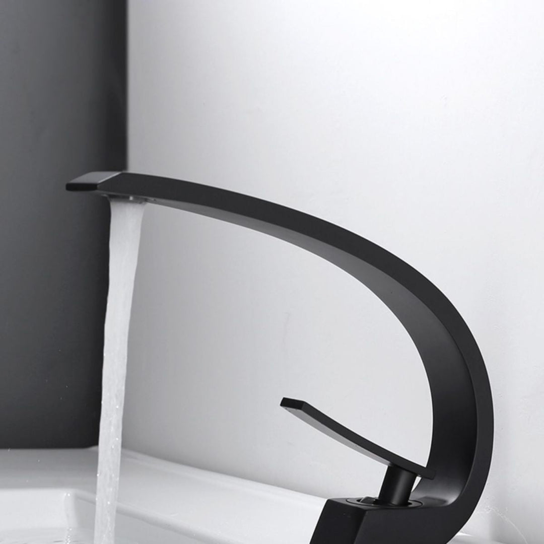 Lisslune | Waterfall Spout Widespread Sink Faucet Modern Lever Handles Sink Faucet