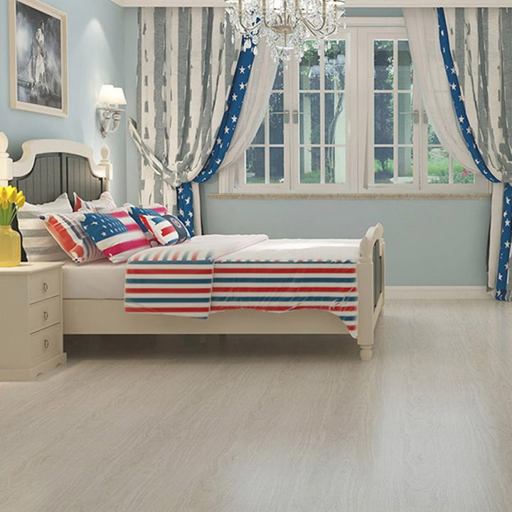 Lisslune | Rectangle PVC Floor Covering Peel and Stick Smooth Wood Look Vinyl Flooring