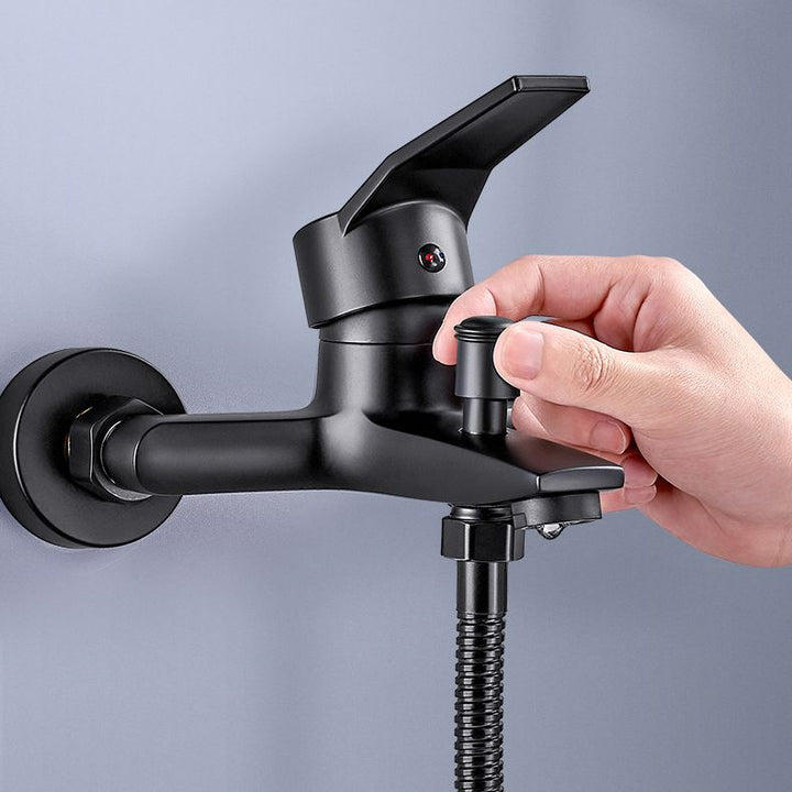 Lisslune | Wall-mounted fixed bathtub faucet lever handle with hand shower