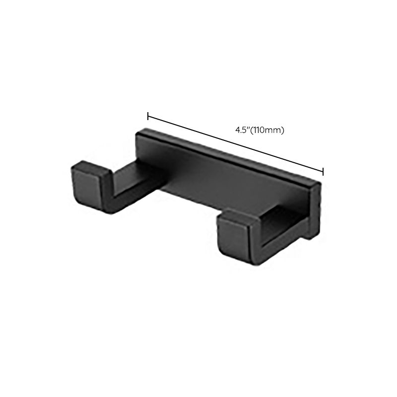 Lisslune | Modern Classic Bathroom Accessories Set in Stainless Steel Matte Black Bathrobe Hook/Towel Ring Bar