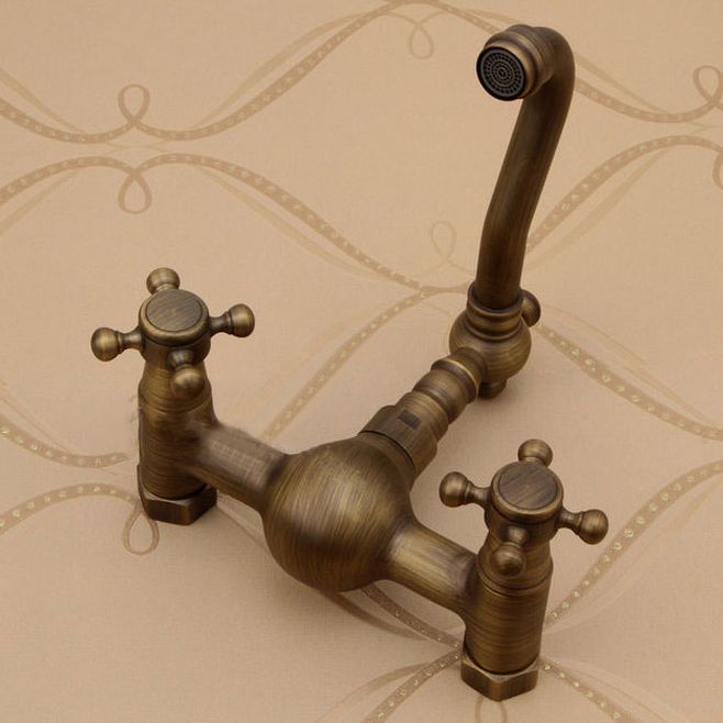 Lisslune | Traditional Wall-Mounted Copper Clawfoot Bathtub Faucet Trim Low Arc Clawfoot Bathtub Faucet