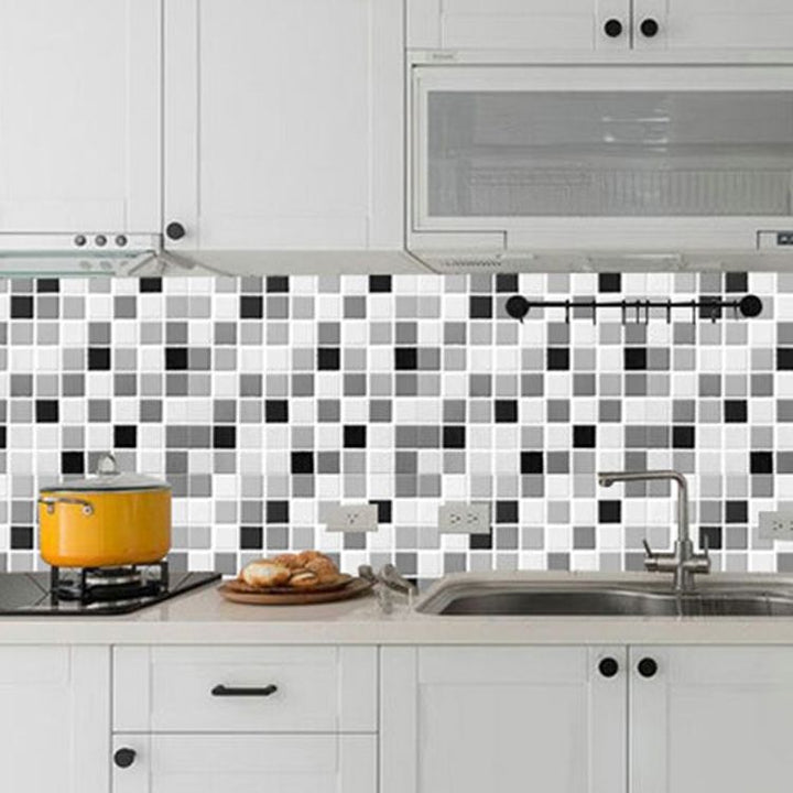 Lisslune | PVC Peel & Stick Mosaic Tile Square Shape Mosaic Tiles Wallpaper