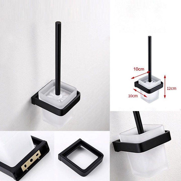 Lisslune | Black Bathroom Accessories Hardware Set with Towel Bar and Bathroom Shelf