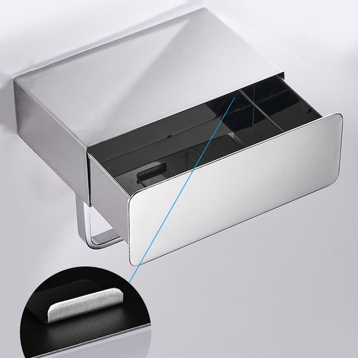 Lisslune | 2-piece stainless steel classic bathroom accessory set black & chrome paper holder