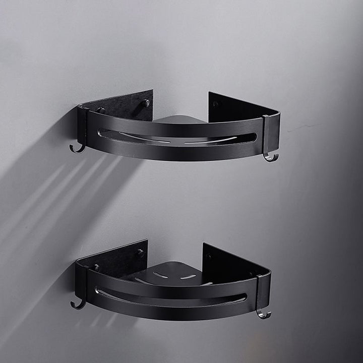 Lisslune | Matt Black Modern Bathroom Accessory Set, Set of 3, Bathroom Shelf