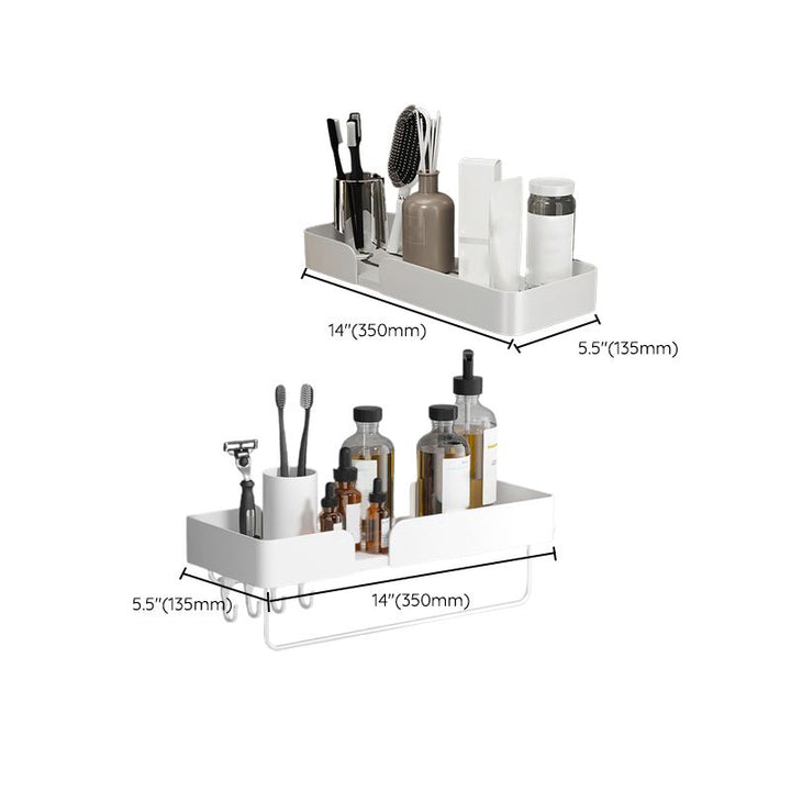 Lisslune | White Bathroom Set Modern 1/2/3 - Pieces Stainless Steel Bathroom Shelf