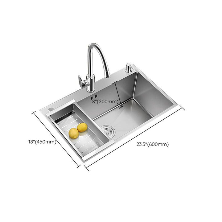 Lisslune | Contemporary Style Kitchen Sink Stainless Steel Color Fast Built-In Sink