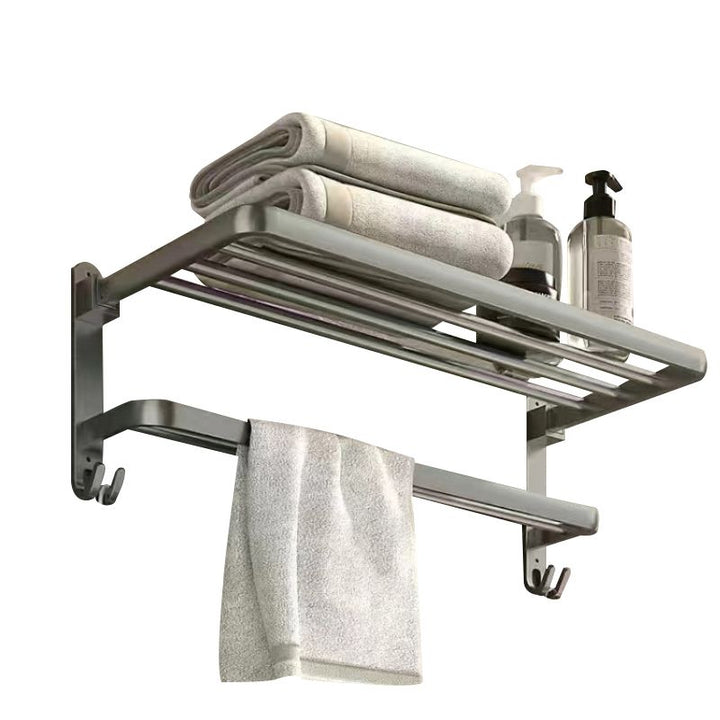 Lisslune | Matt gray bathroom accessory set bathroom shelf/towel holder & paper holder included