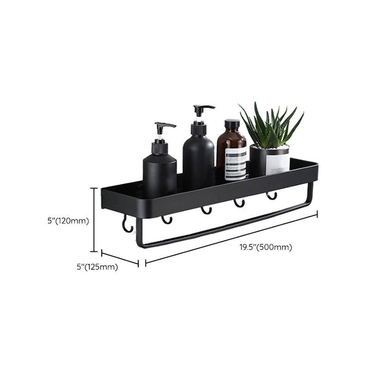 Lisslune | Contemporary Bathroom Accessory Set Black Surface Bathrobe Hook/Towel Ring Bar