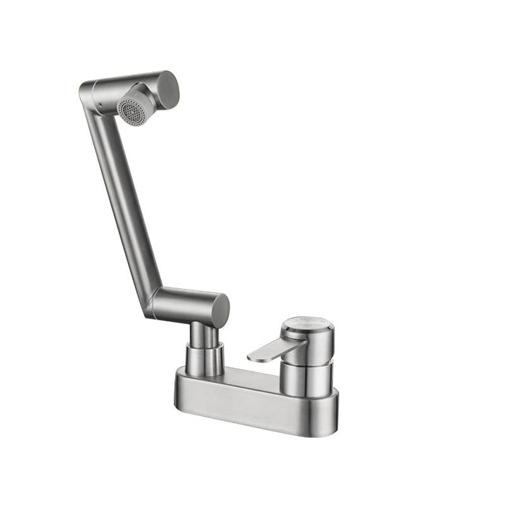 Lisslune | 2 holes sink faucet swivel stainless steel single handle central mount faucet