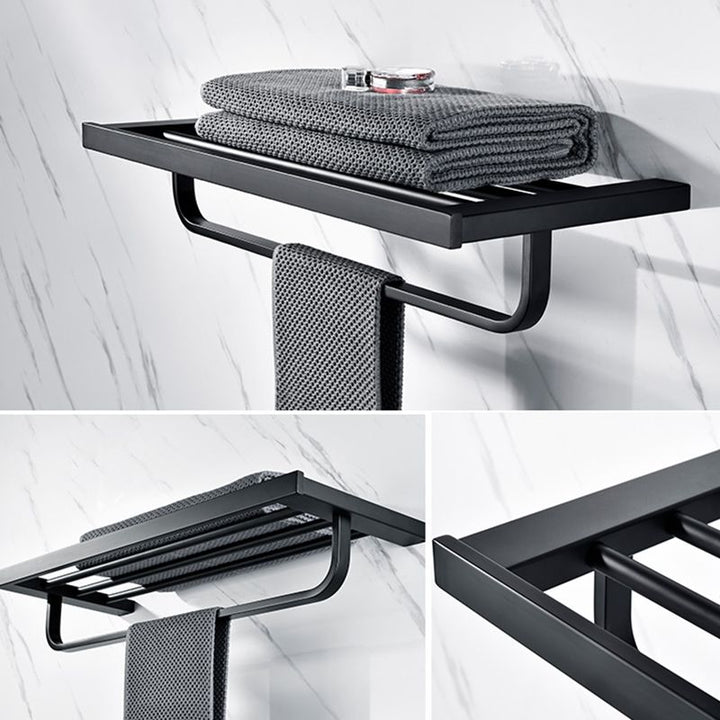 Lisslune | 5-piece Modernism Bathroom Accessory Set in Matte Black Stainless Steel