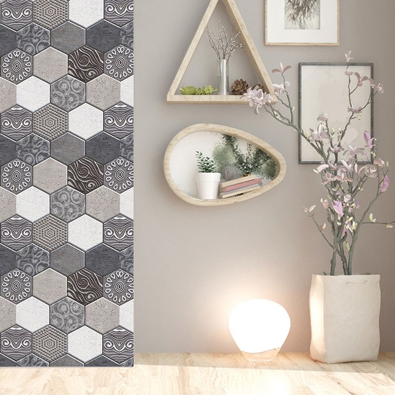 Lisslune | Tile-Peel & Stick Hexagon Waterproof Plastic Tile-Peel & Stick for Shower 2-Pack