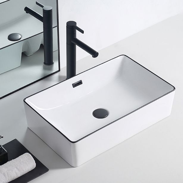 Lisslune | Modern porcelain floor wash basin Rectangular sink for the bathroom
