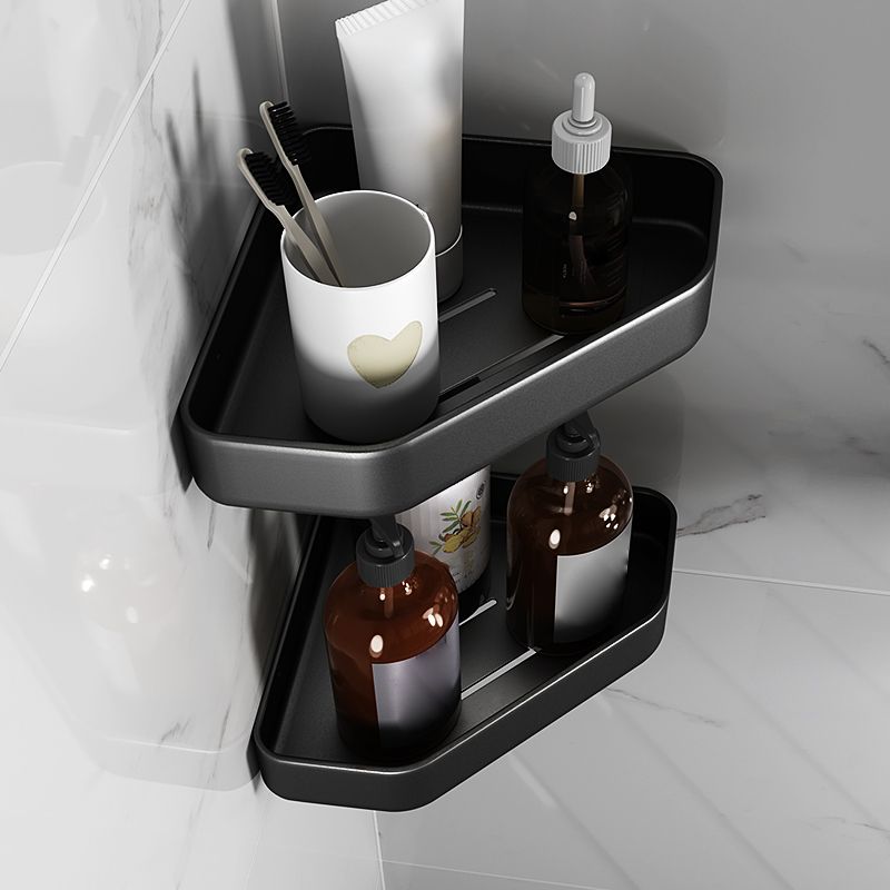 Lisslune | Matt black bathroom accessories set Modern anti-rust 1/2/3-piece bathroom shelf
