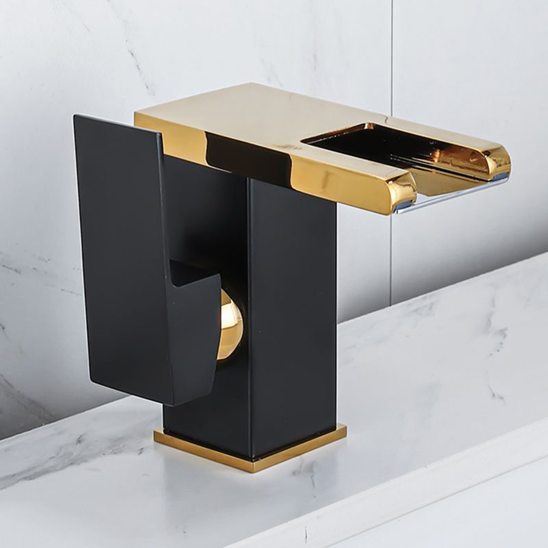 Lisslune | Waterfall Basin Mixer Tap Square Lever Handle with LED Three-Color Light