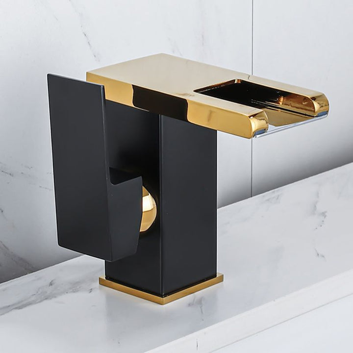 Lisslune | Waterfall Basin Mixer Tap Square Lever Handle with LED Three-Color Light