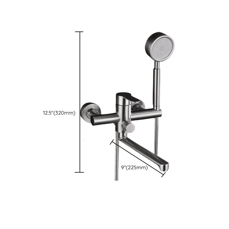 Lisslune | Wall-mounted metal bathtub filling low arch swivel bathtub mixer