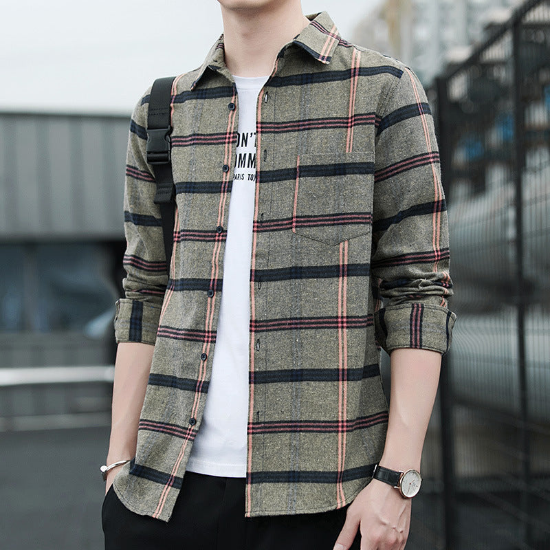 Men's Check Shirt with Comfortable Fit and Chest Pocket Lisslune
