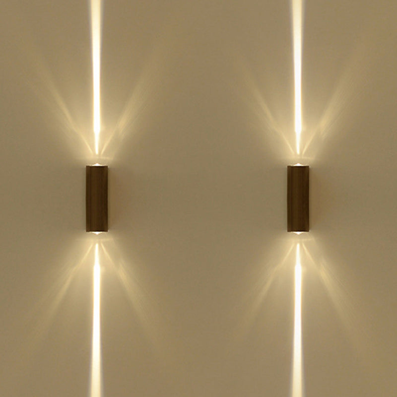 Skørter | Metallic rectangular wall sconce light Simple style 2 lights Black version wall lamp in warm/white light for hotel