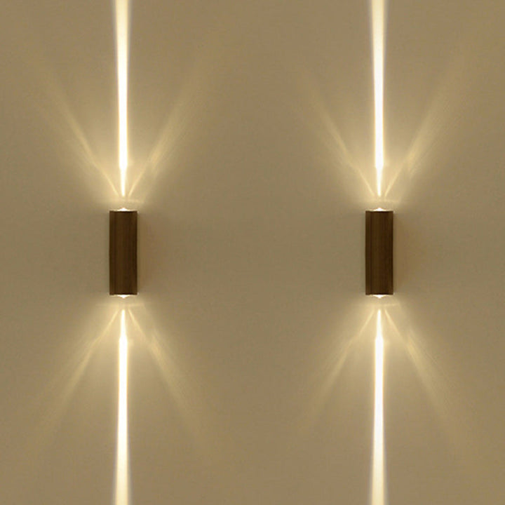 Skørter | Metallic rectangular wall sconce light Simple style 2 lights Black version wall lamp in warm/white light for hotel