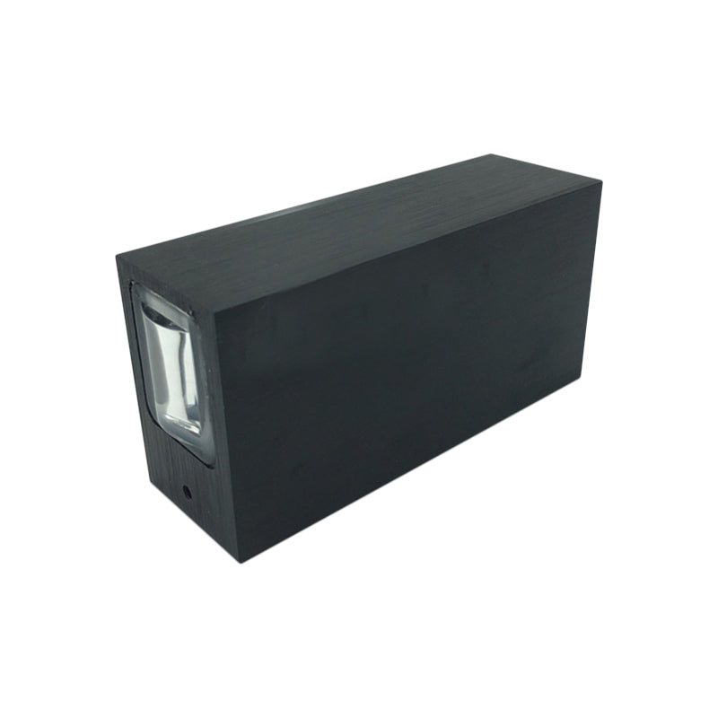 Skørter | Metallic rectangular wall sconce light Simple style 2 lights Black version wall lamp in warm/white light for hotel