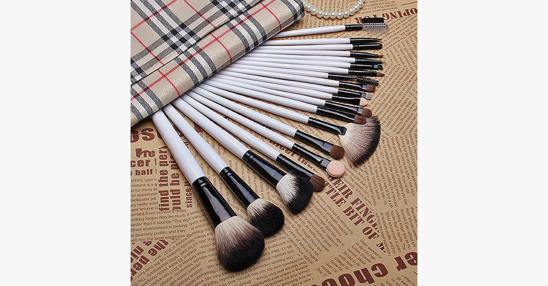 Lisslune | Complete professional makeup brush set with 20 brushes and a case