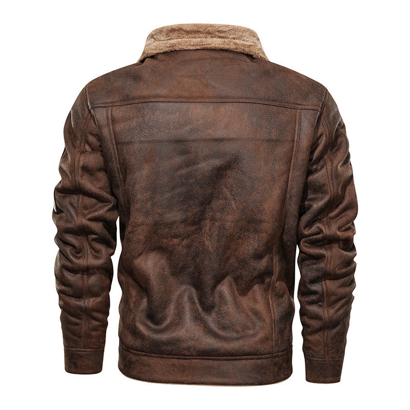 Men's Warm Leather Jacket with Luxurious Fleece Lining Lisslune