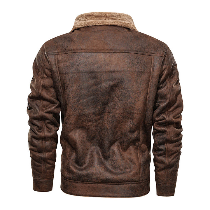 Men's Warm Leather Jacket with Luxurious Fleece Lining Lisslune