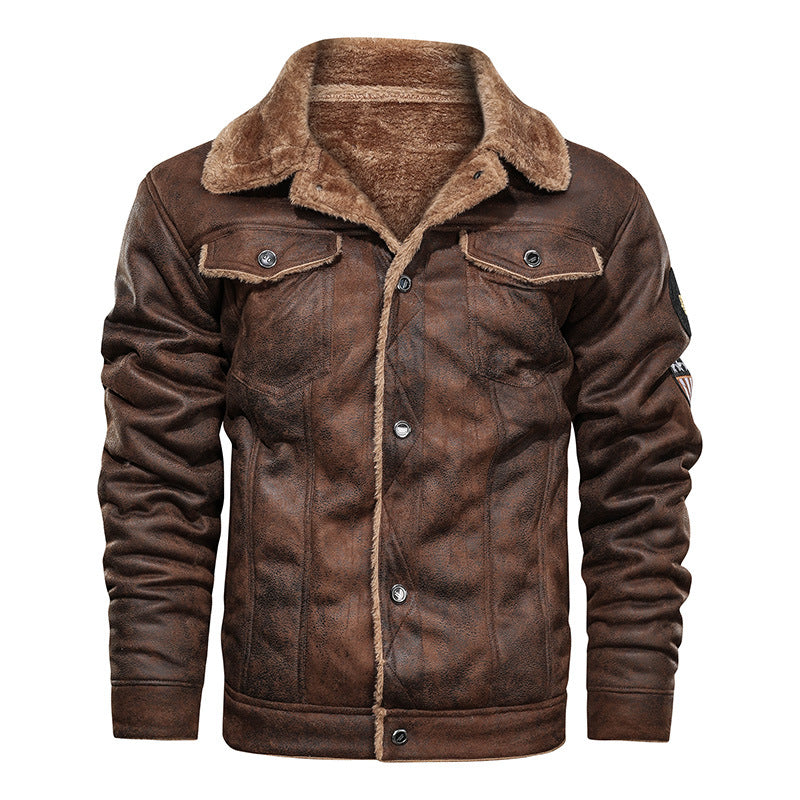 Men's Warm Leather Jacket with Luxurious Fleece Lining Lisslune