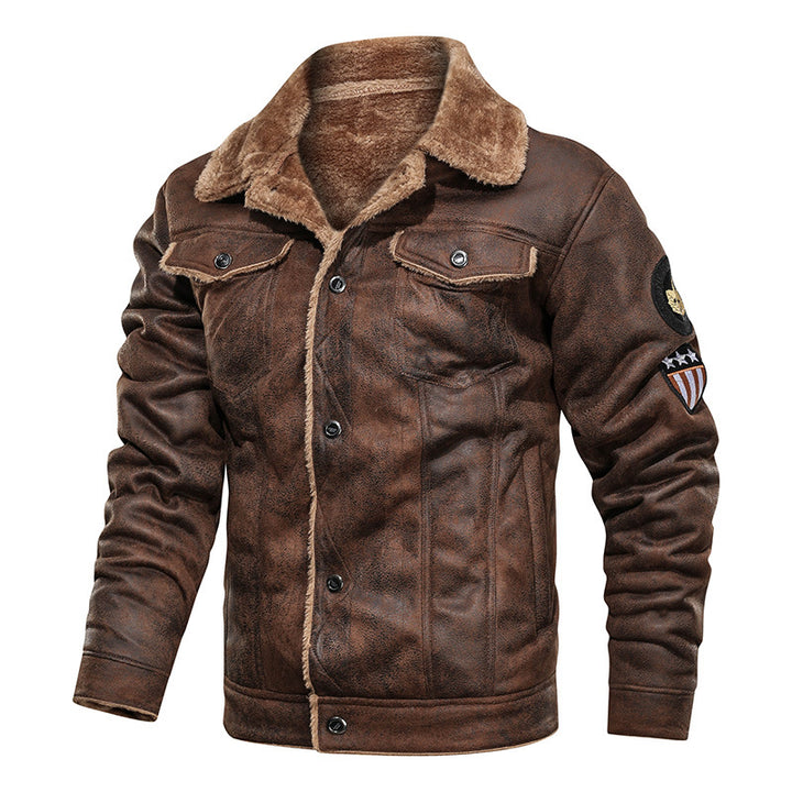 Men's Warm Leather Jacket with Luxurious Fleece Lining Lisslune