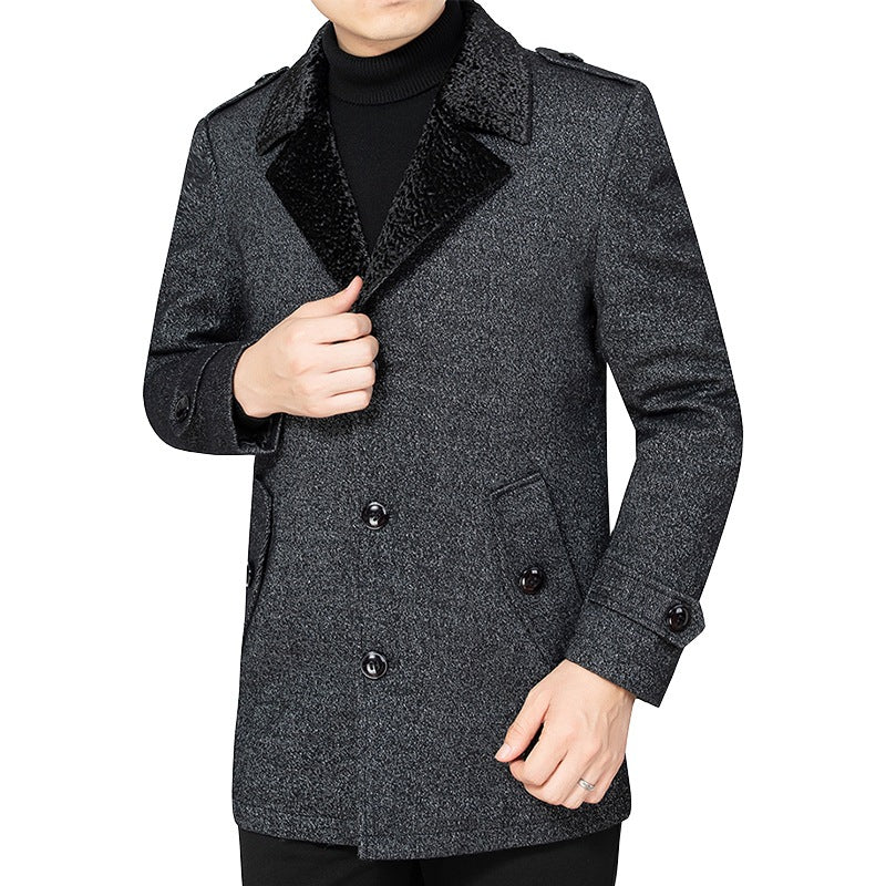 Men's Elegant Coat with Fur Collar Lisslune 1763445345