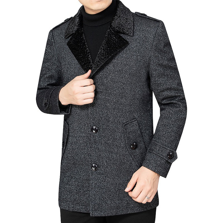 Men's Elegant Coat with Fur Collar Lisslune 1763445345
